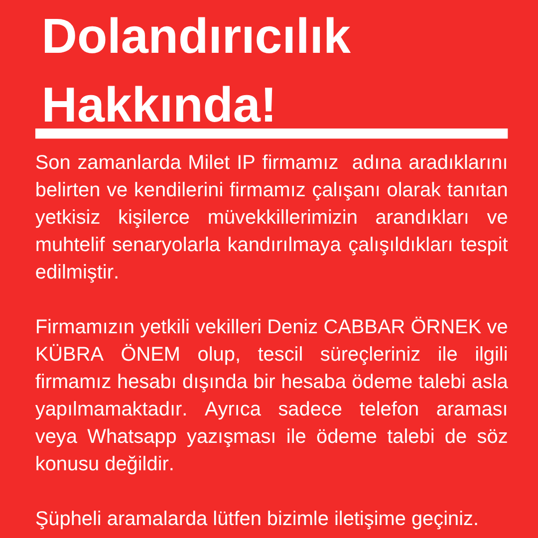 Dolandırıcılık Uyarısı